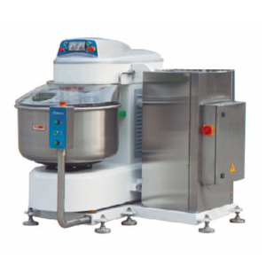 Self-tipping sprial mixers